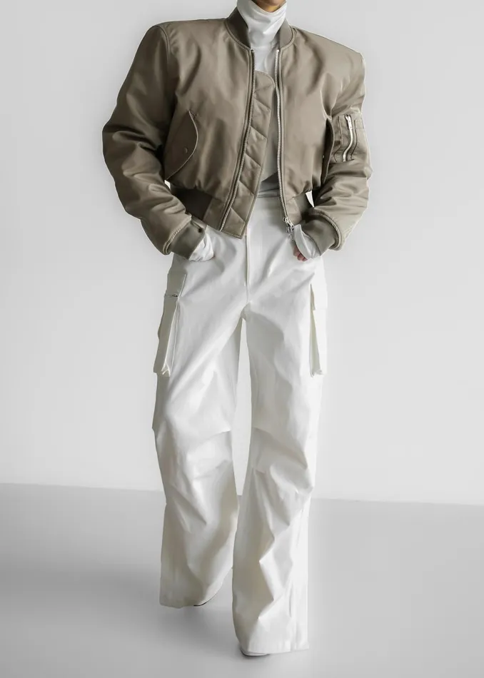 Women Mati Cropped Padded Bomber 8211 Olive The Frankie Shop Outerwear