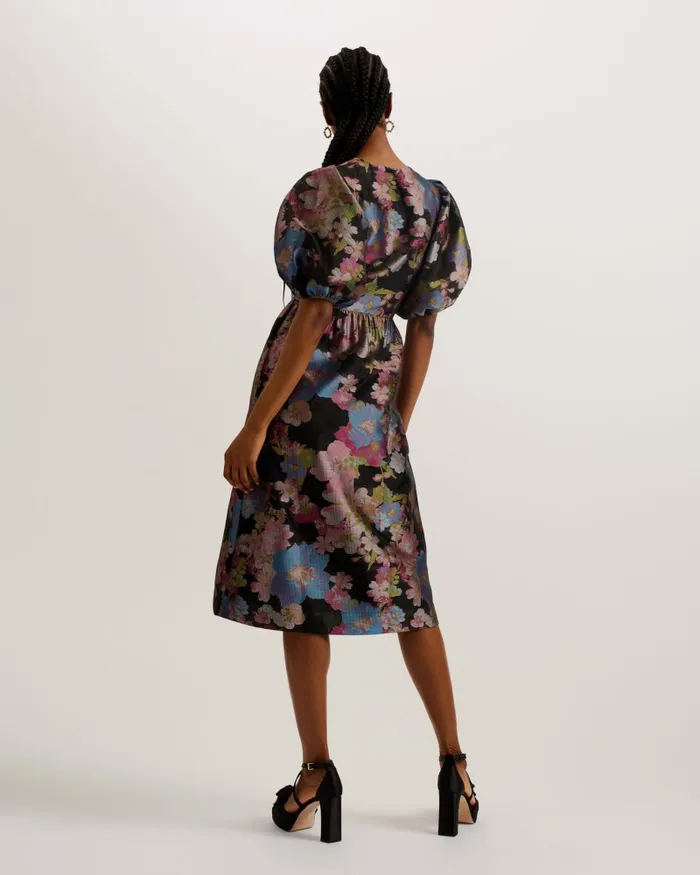 Women MATSEA 8211 Button Front Jacquard Midi Dress Black Ted Baker Dresses Women MATSEA 8211 Button Front Jacquard Midi Dress Black Ted Baker Dresses