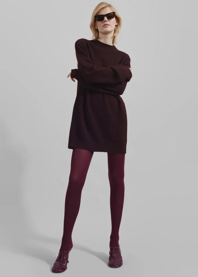 Women Maxime Knit Sweater Dress 8211 Dark Plum The Frankie Shop Knitwear