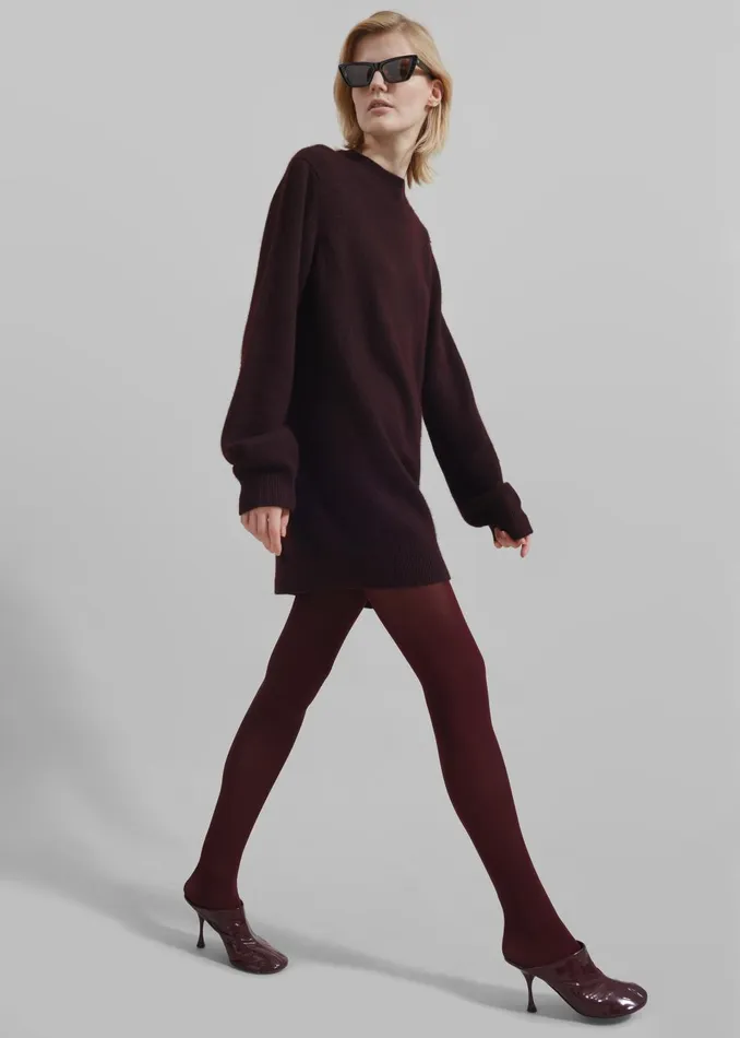 Women Maxime Knit Sweater Dress 8211 Dark Plum The Frankie Shop Knitwear