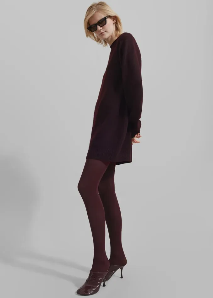 Women Maxime Knit Sweater Dress 8211 Dark Plum The Frankie Shop Knitwear