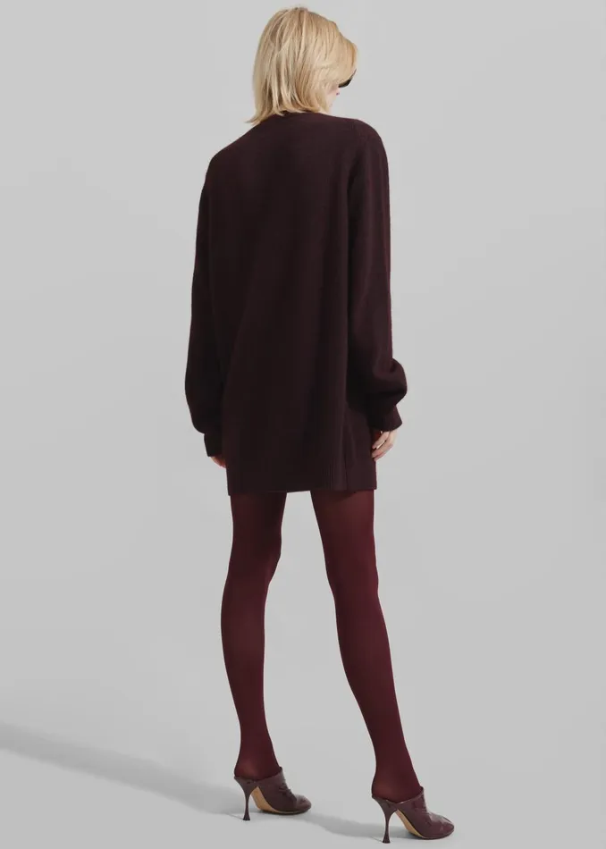 Women Maxime Knit Sweater Dress 8211 Dark Plum The Frankie Shop Knitwear