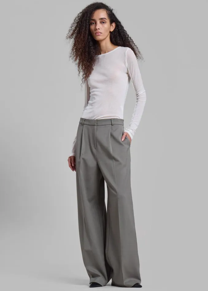 Women Maya Trousers 8211 Grey The Frankie Shop Bottoms