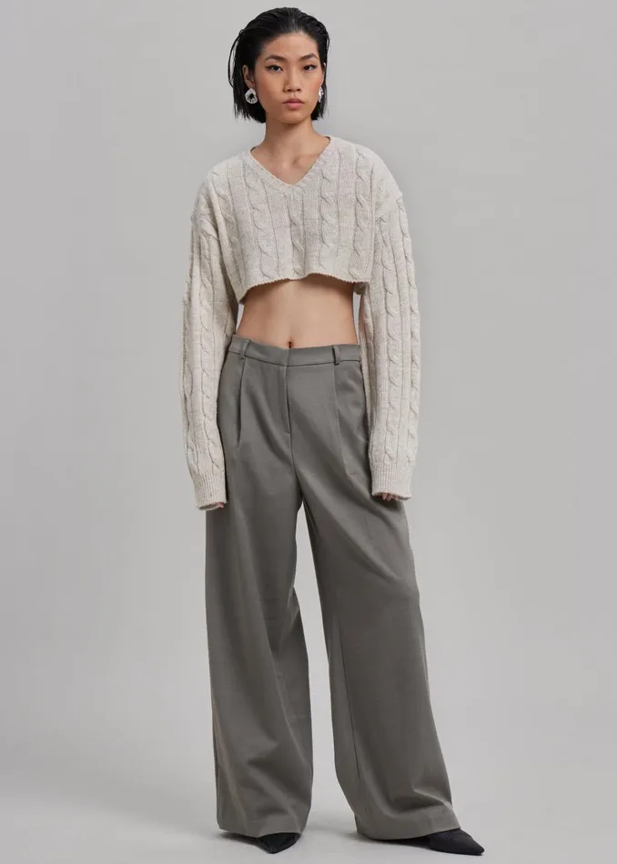Women Maya Trousers 8211 Grey The Frankie Shop Bottoms