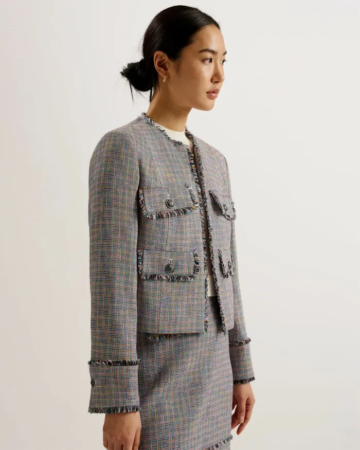 Women MAYUMI 8211 Tailored Boucle Cropped Open Jacket Black Ted Baker Coats and Jackets Women MAYUMI 8211 Tailored Boucle Cropped Open Jacket Black Ted Baker Coats and Jackets