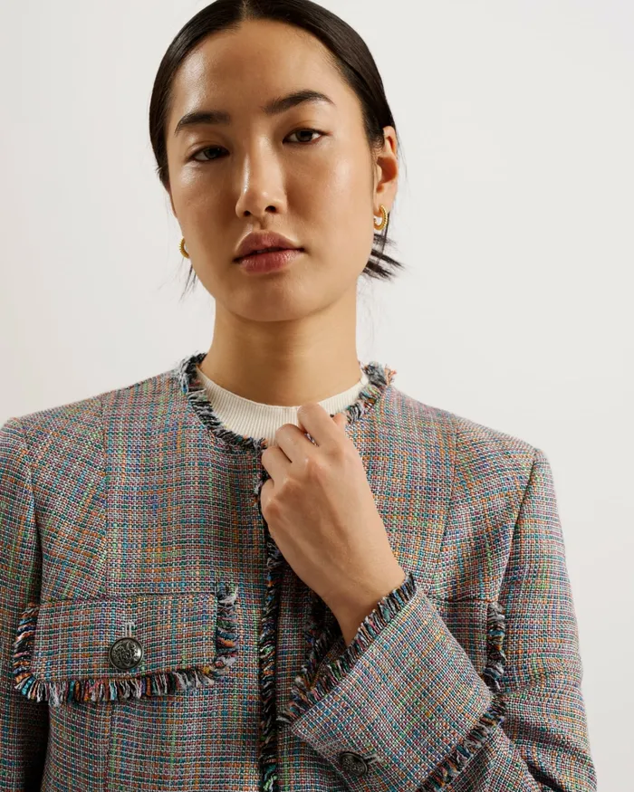 Women MAYUMI 8211 Tailored Boucle Cropped Open Jacket Black Ted Baker Coats and Jackets Women MAYUMI 8211 Tailored Boucle Cropped Open Jacket Black Ted Baker Coats and Jackets