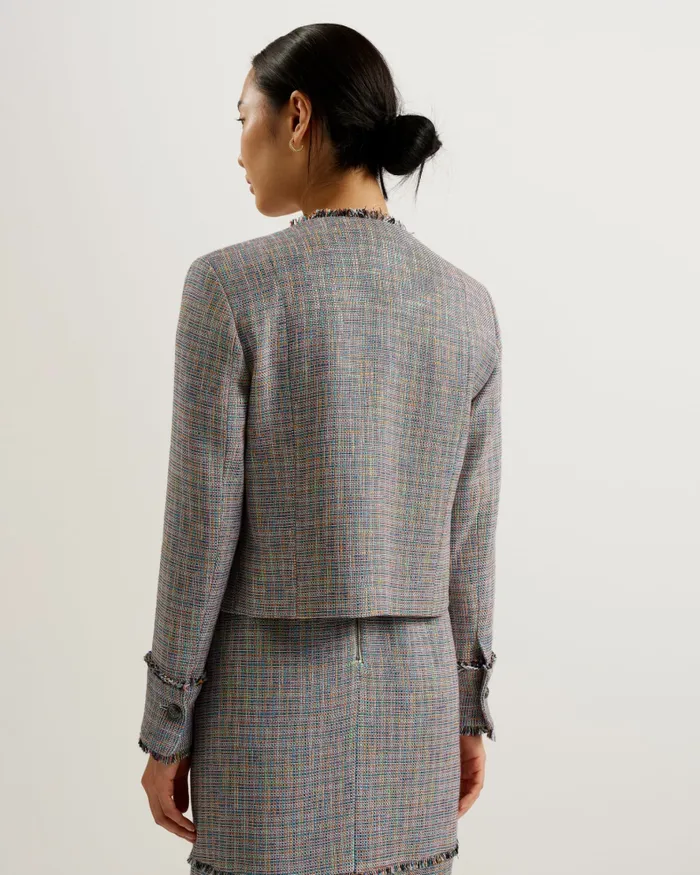 Women MAYUMI 8211 Tailored Boucle Cropped Open Jacket Black Ted Baker Coats and Jackets Women MAYUMI 8211 Tailored Boucle Cropped Open Jacket Black Ted Baker Coats and Jackets