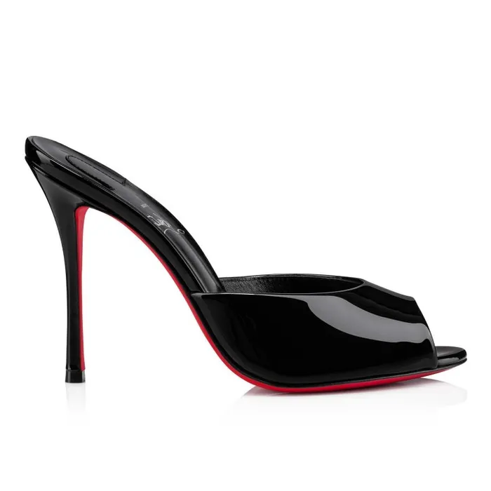 Women Me Dolly 100 Mm Mules 8211 Patent Calf 8211 Black Christian Louboutin Sandals and Slides
