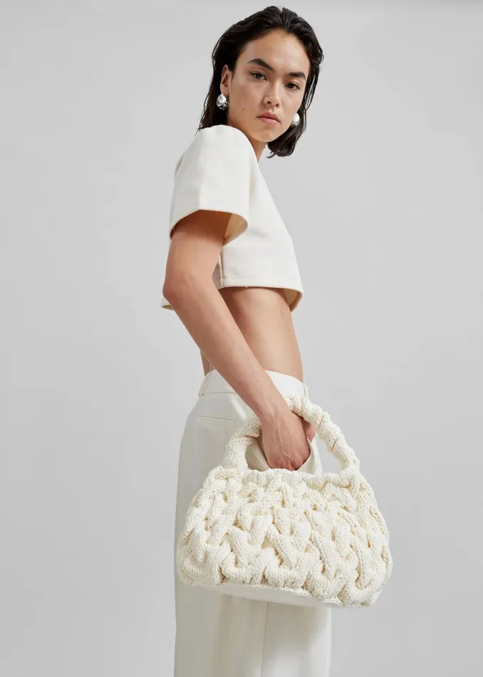Women Meloe Crop Tee 8211 Beige The Frankie Shop Tops