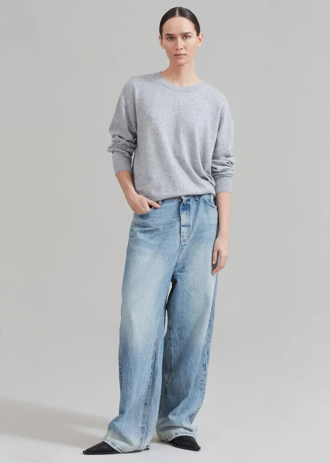 WomenMen Kane Wide Jeans 8211 Blue Wash The Frankie Shop Bottoms