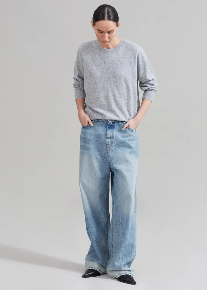 WomenMen Kane Wide Jeans 8211 Blue Wash The Frankie Shop Bottoms