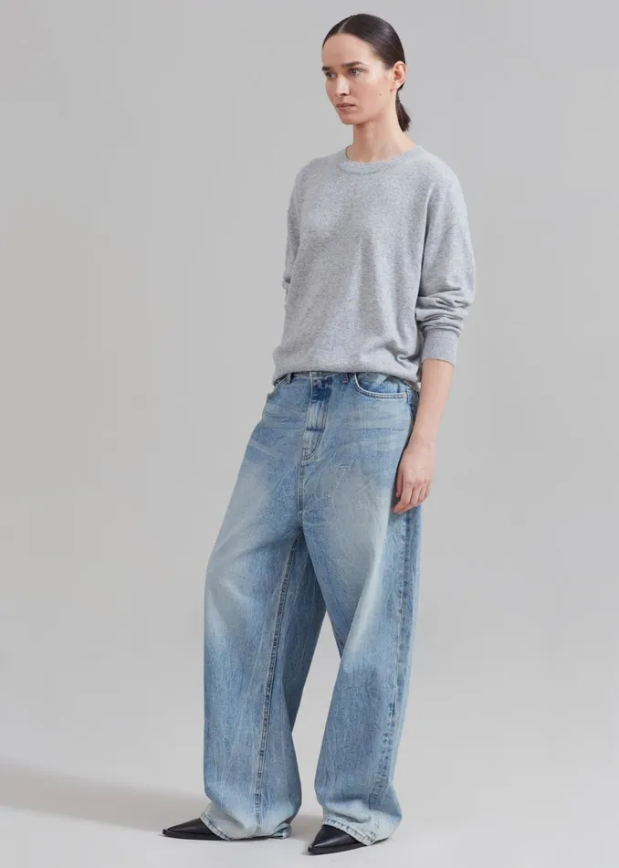 WomenMen Kane Wide Jeans 8211 Blue Wash The Frankie Shop Bottoms