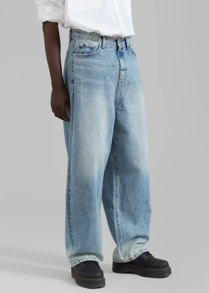 WomenMen Kane Wide Jeans 8211 Blue Wash The Frankie Shop Bottoms