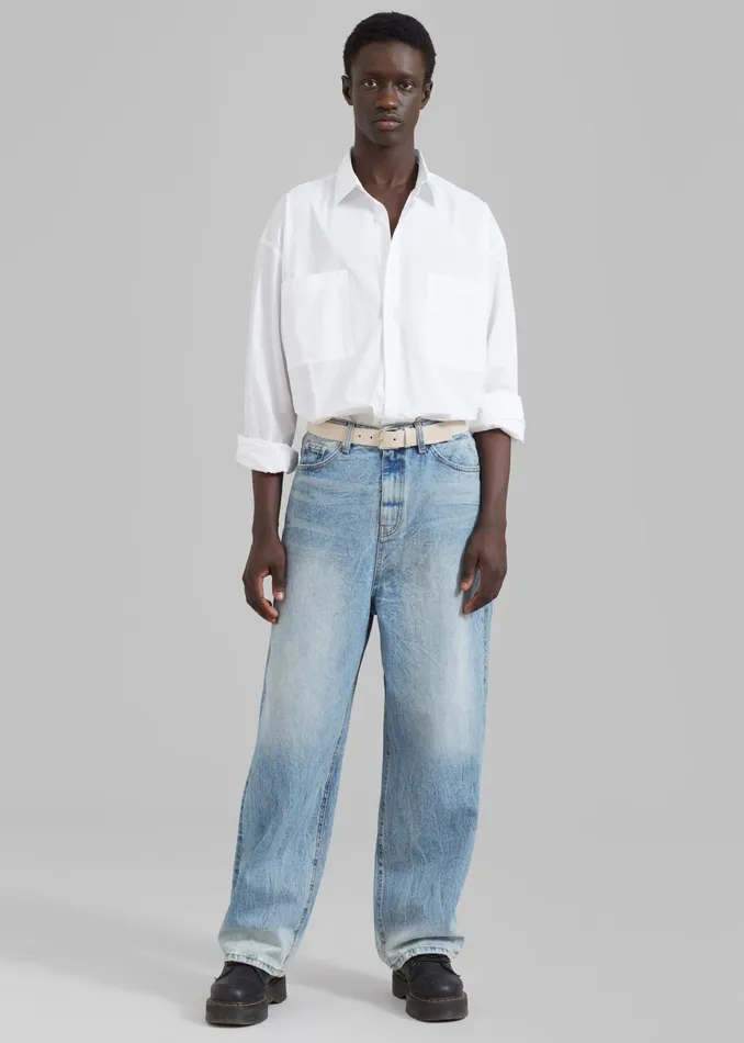 WomenMen Kane Wide Jeans 8211 Blue Wash The Frankie Shop Bottoms