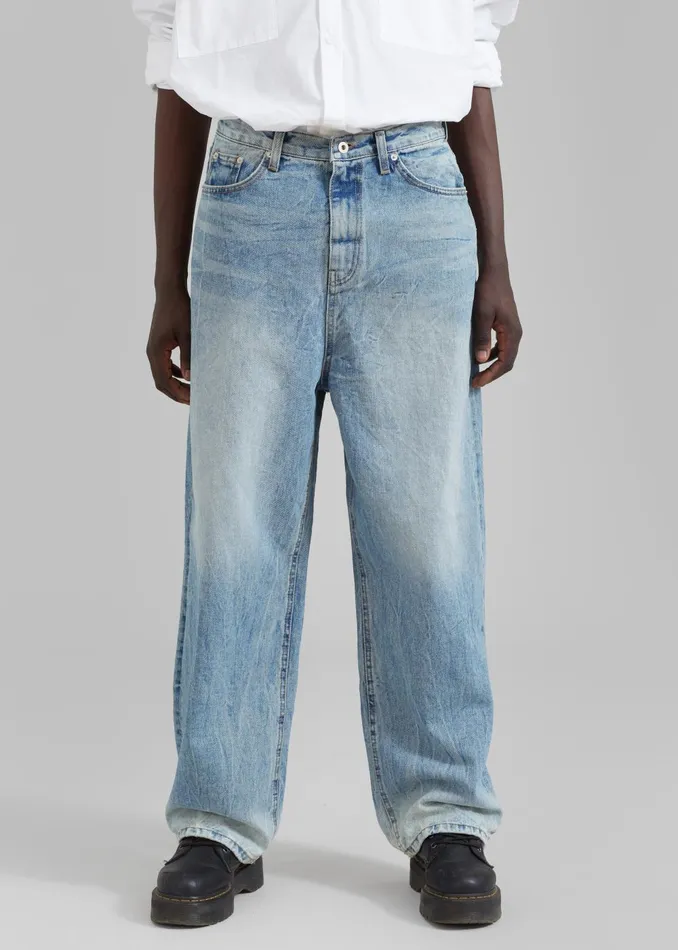 WomenMen Kane Wide Jeans 8211 Blue Wash The Frankie Shop Bottoms