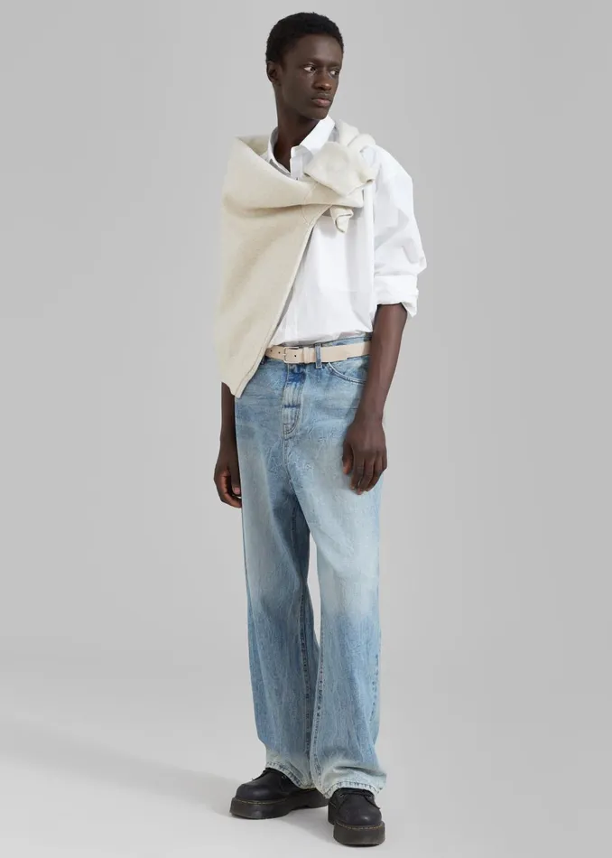 WomenMen Kane Wide Jeans 8211 Blue Wash The Frankie Shop Bottoms