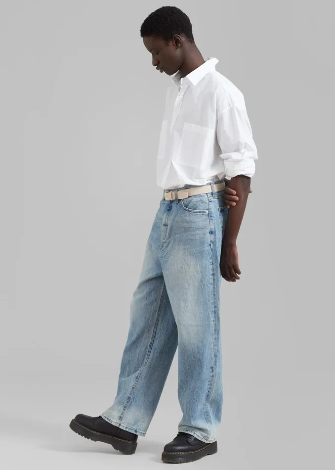 WomenMen Kane Wide Jeans 8211 Blue Wash The Frankie Shop Bottoms