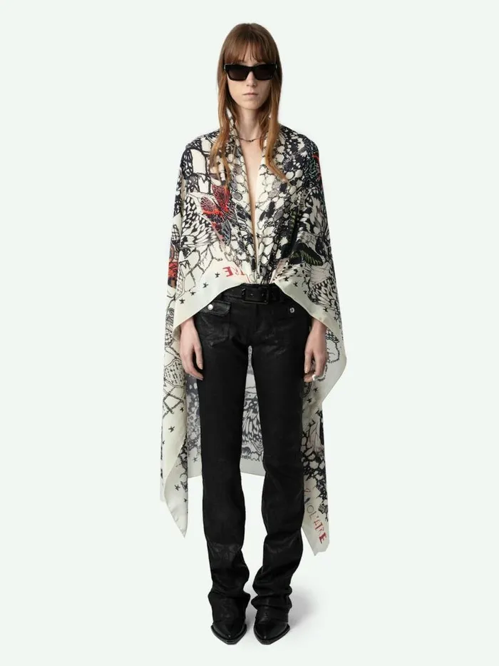 WomenMen Zadig and Voltaire Scarves Blondie 135 Silk Scarf Flash