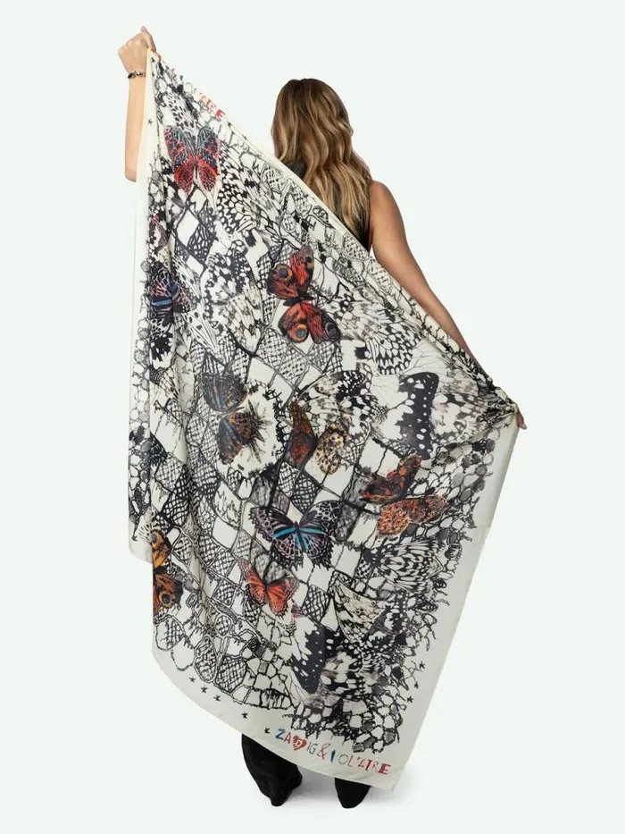 WomenMen Zadig and Voltaire Scarves Blondie 135 Silk Scarf Flash