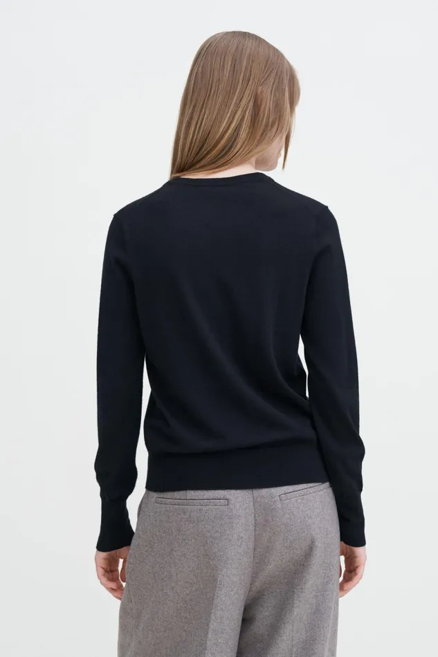 Women Merino RNeck Sweater Black Filippa K Knitwear
