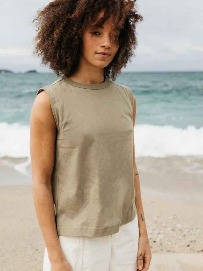 Women Meskel Vest Willow Green Finisterre Tops and Shirts