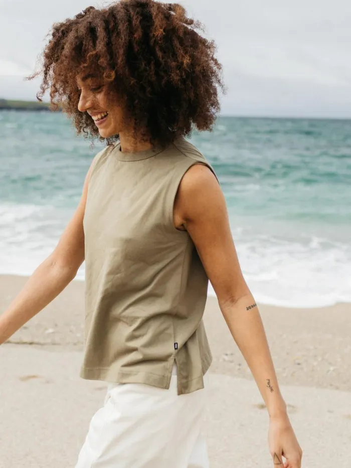 Women Meskel Vest Willow Green Finisterre Tops and Shirts