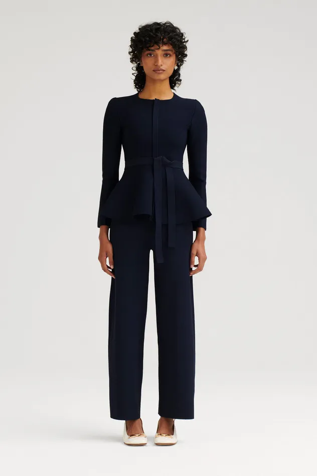 Women MICRO CREPE CROP TROUSER NAVY Trousers Scanlan Theodore