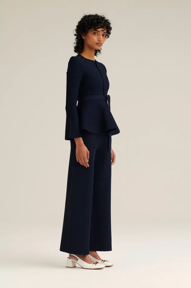 Women MICRO CREPE CROP TROUSER NAVY Trousers Scanlan Theodore