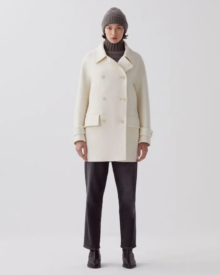Women MidLength Coat Glass Green Beige Comptoir Des Cotonniers Coats and Jackets Women MidLength Coat Glass Green Beige Comptoir Des Cotonniers Coats and Jackets