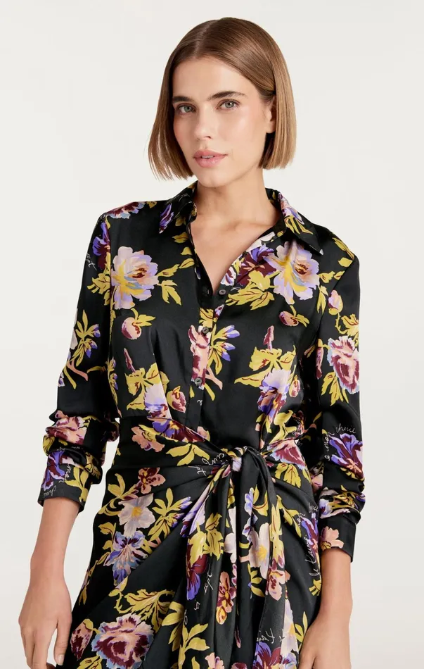 Women Midi Cinq Sept Brigitte Floral Jacey Dress Black Multi