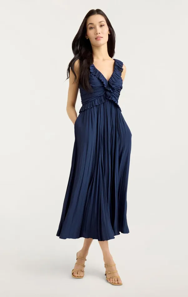 Women Midi Cinq Sept Calloway Dress Navy