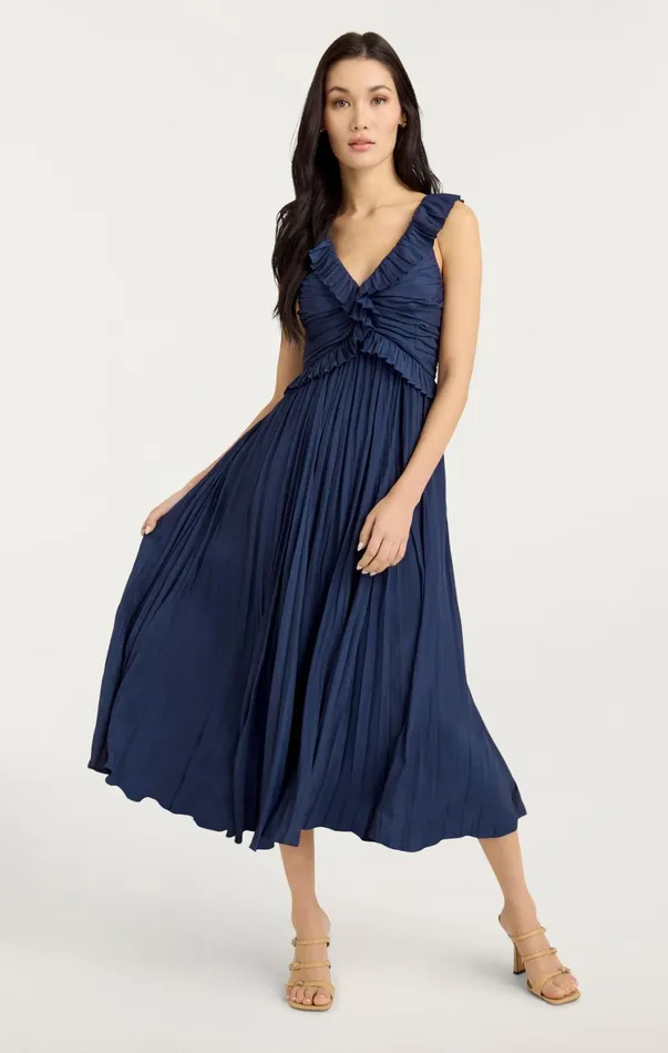 Women Midi Cinq Sept Calloway Dress Navy