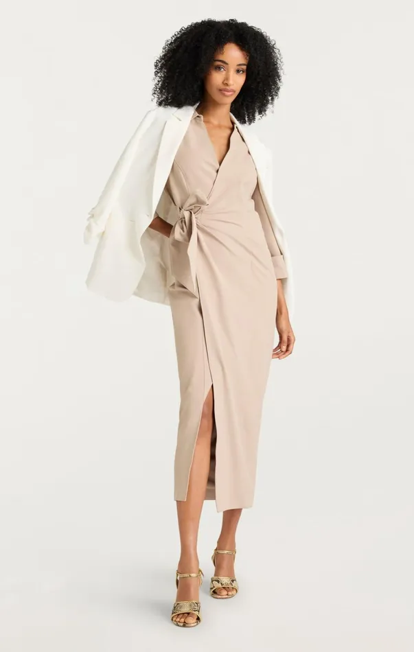 Women Midi Cinq Sept Cayleigh Dress Khaki