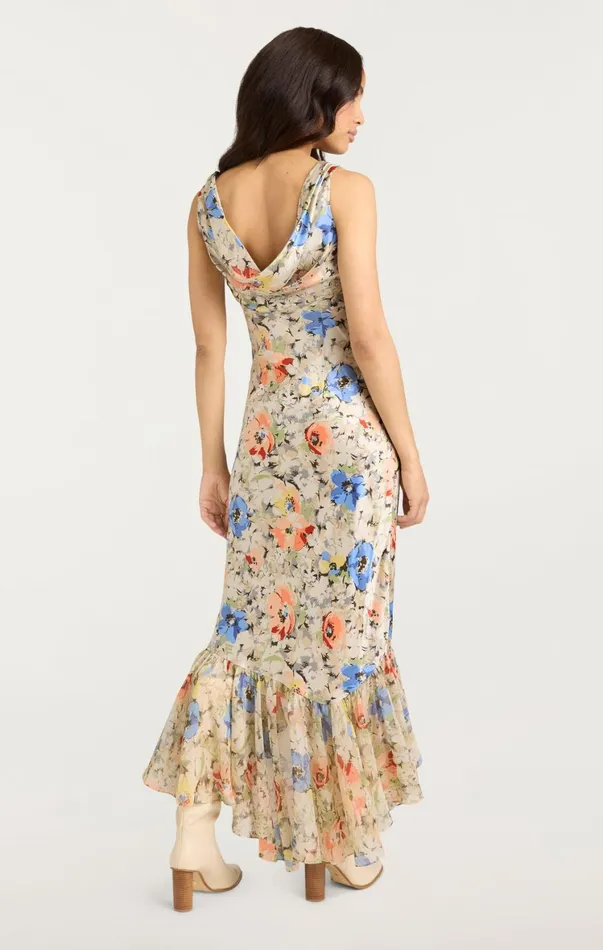 Women Midi Cinq Sept Ciara Dress Ivory Multi