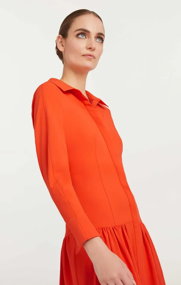 Women Midi Cinq Sept Foy Dress Lava