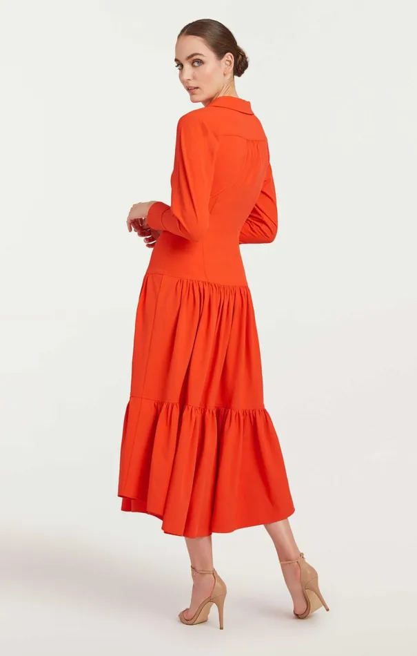 Women Midi Cinq Sept Foy Dress Lava