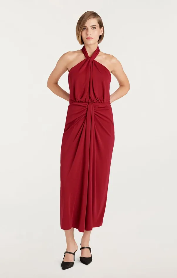 Women Midi Cinq Sept Kaily Dress Rosewood