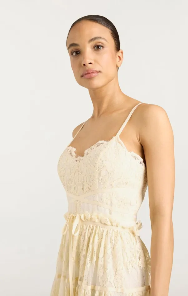 Women Midi Cinq Sept Lana Dress Gardenia