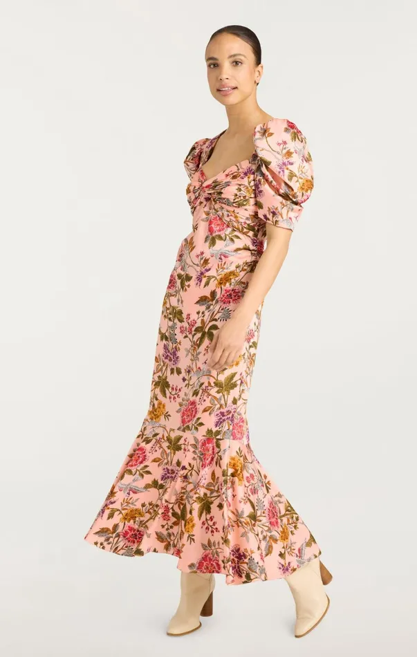 Women Midi Cinq Sept Wilma Dress Soft Pink Multi