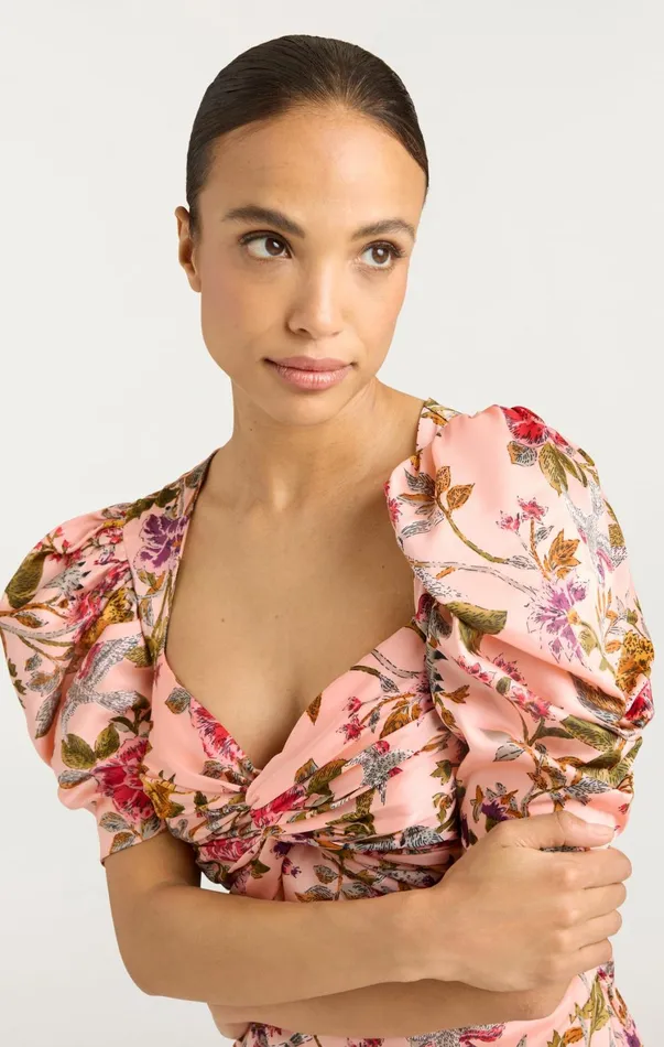 Women Midi Cinq Sept Wilma Dress Soft Pink Multi