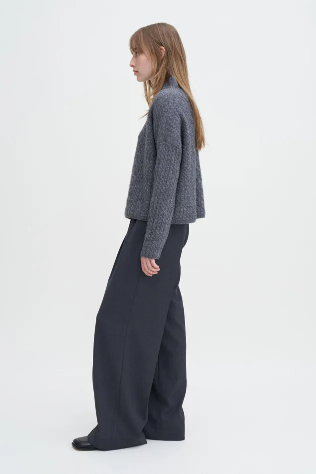 Women Mika Braid Sweater Mid Grey Melange Filippa K Knitwear