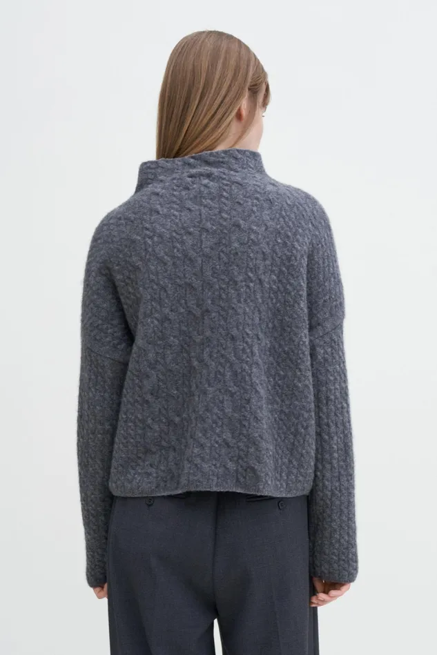 Women Mika Braid Sweater Mid Grey Melange Filippa K Knitwear
