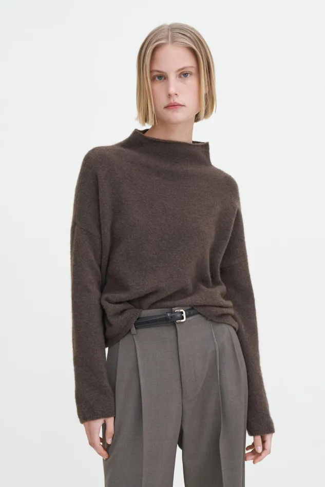 Women Mika Yak Funnelneck Sweater Driftwood Filippa K Knitwear