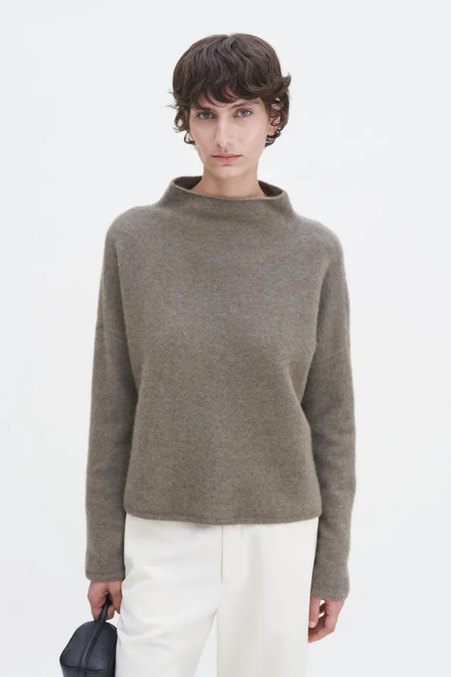 Women Mika Yak Funnelneck Sweater Moss Grey Filippa K Knitwear
