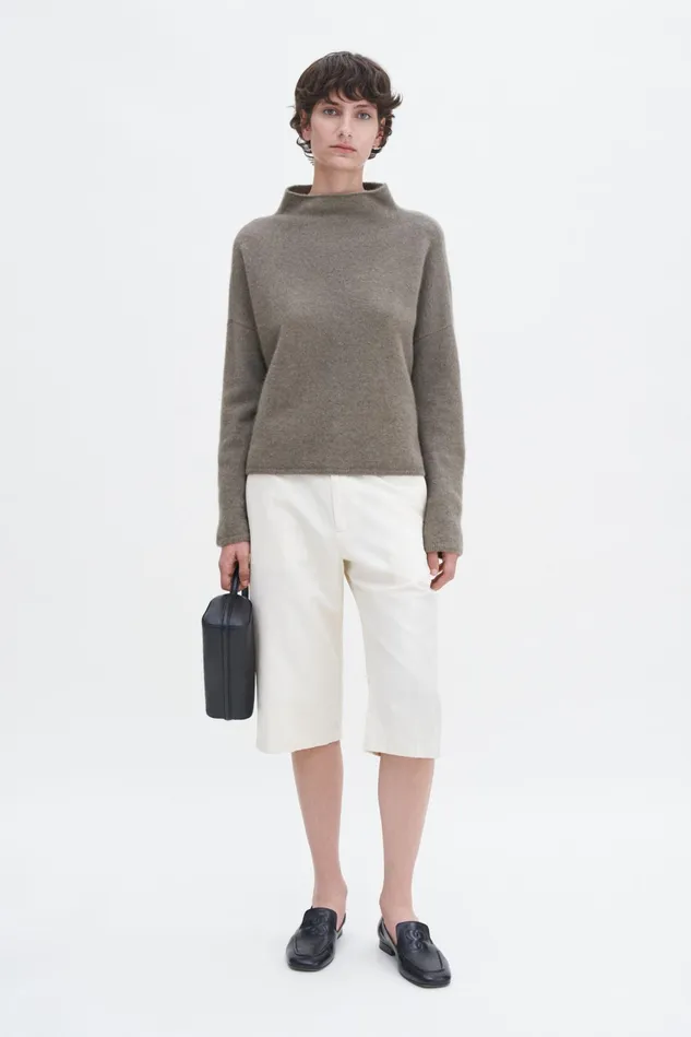 Women Mika Yak Funnelneck Sweater Moss Grey Filippa K Knitwear