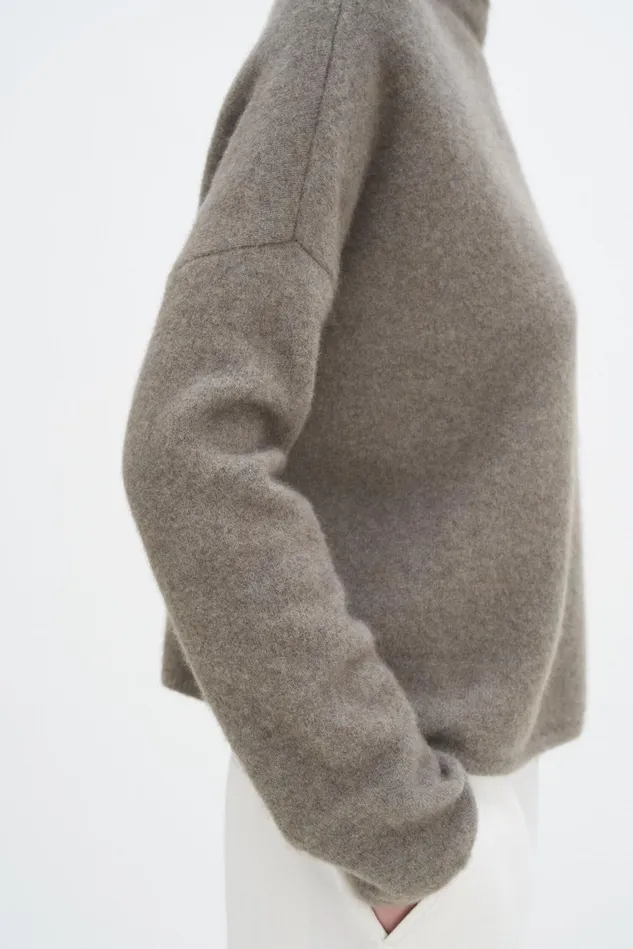 Women Mika Yak Funnelneck Sweater Moss Grey Filippa K Knitwear
