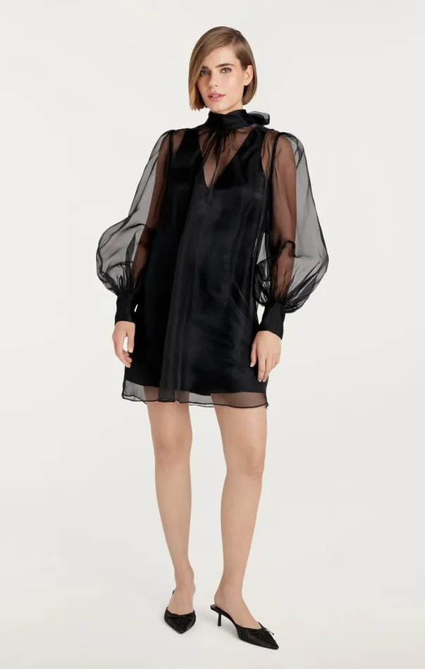 Women Mini Cinq Sept Reo Dress Black