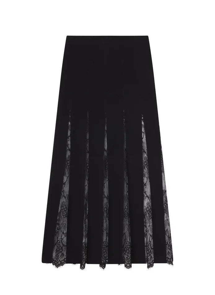 Women Mira Lace Midi Skirt Blackblack ALC Skirts