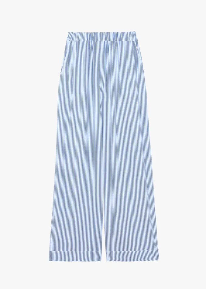 Women Mirca Fluid Elastic Pants 8211 WhiteBlue Stripe The Frankie Shop Bottoms