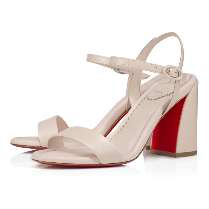 Women Miss Jane Sandal 85 Mm Sandals 8211 Nappa Leather 8211 Leche Christian Louboutin Sandals and Slides